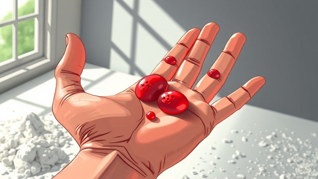 셀리악병과 손가락 물집 (cartoon 스타일)