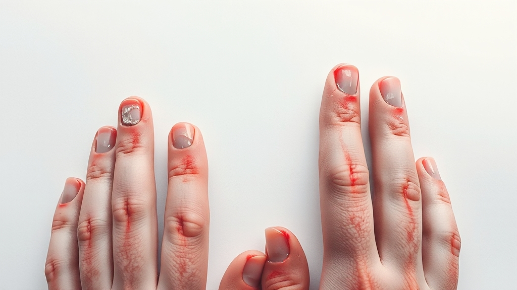 한포진 vs 셀리악병 피부 증상 (watercolor 스타일)