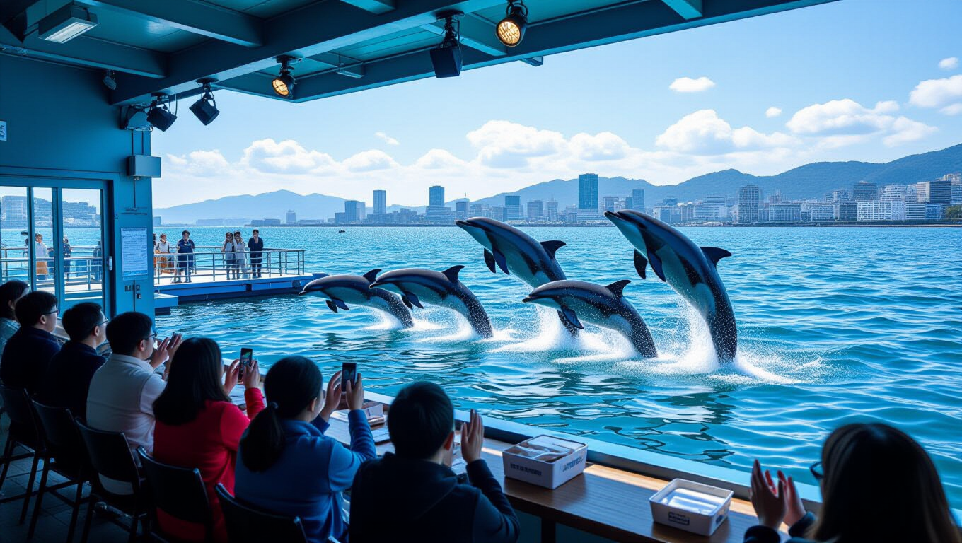 후쿠오카 마린월드: 예매, 교통, 돌고래쇼, 주변 코스 완벽 가이드 4 🐬 놓치지 마세요! 마린월드 돌고래 쇼 관람 팁