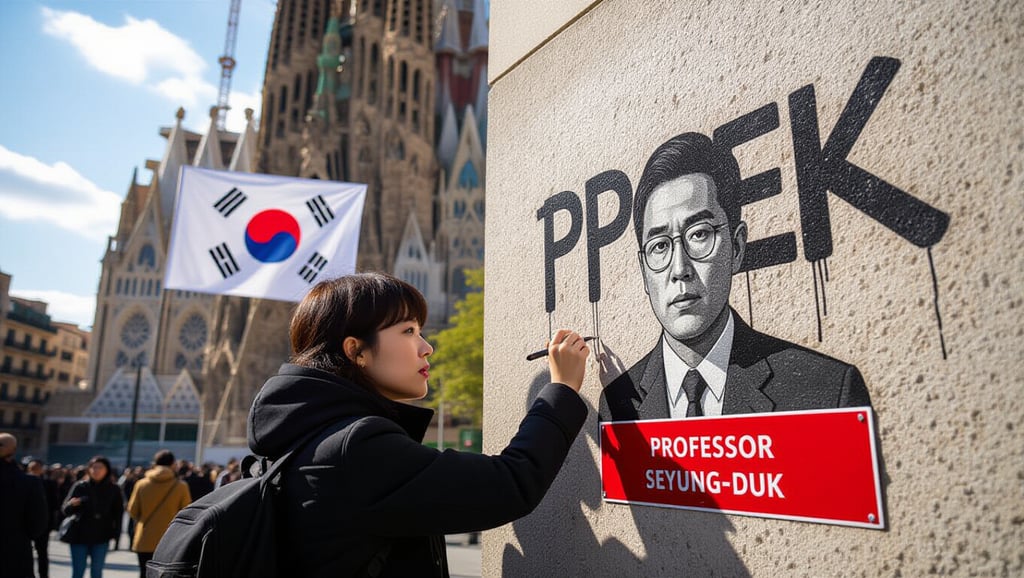 사그라다 파밀리아 한글 낙서 사건, 국가 이미지 실추와 법적 처벌 3 ⚠️ 문화유산 훼손의 심각성 및 낙서 내용 분석