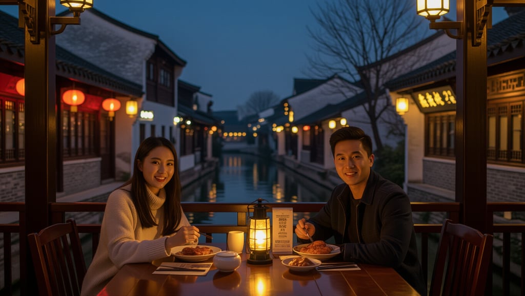 상하이 근교 우전 수향마을 투어: 동서책 비교부터 야경 명소까지 8 🍽️ 우전에서 머물고 맛보는 즐거움: 숙소와 현지 맛집 정보