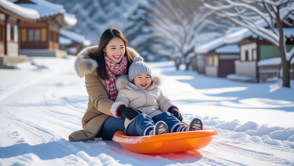 한국민속촌 눈썰매장 완벽 가이드: 코스, 요금, 주차, 꿀팁 총정리 3 ❄️ 눈썰매장 코스 구성과 이용 꿀팁