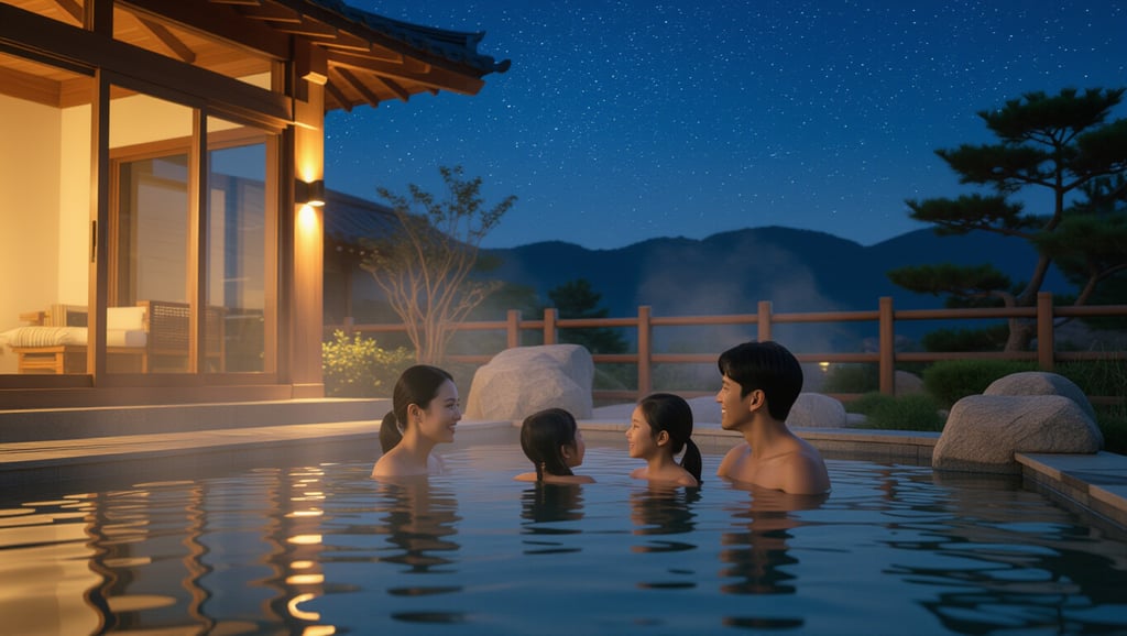 유후인 료칸 고토노카신: 가족/커플 가성비 숙소 완벽 분석 5 ♨️ 잊지 못할 온천 경험: 가족탕과 공용 온천